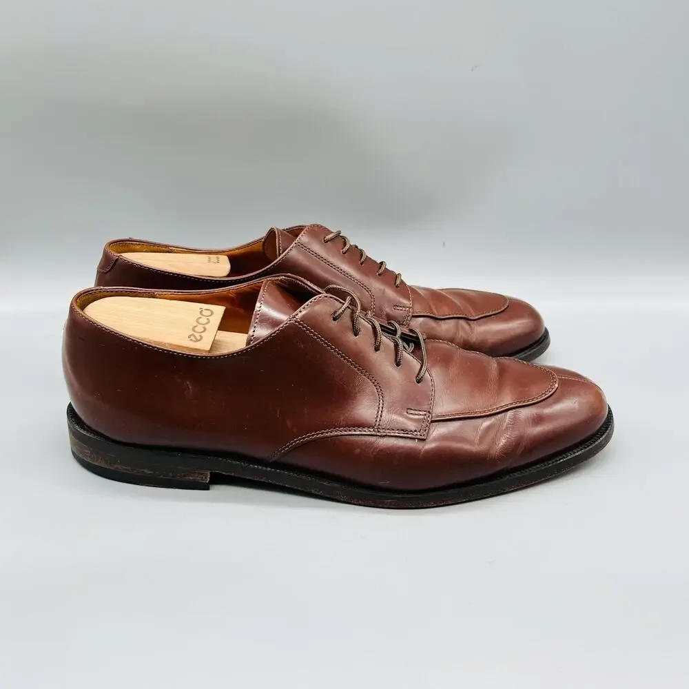 Cole Haan Shoes Mens 11 Brown Leather City Derby Oxford Dress Almond Toe Vintage